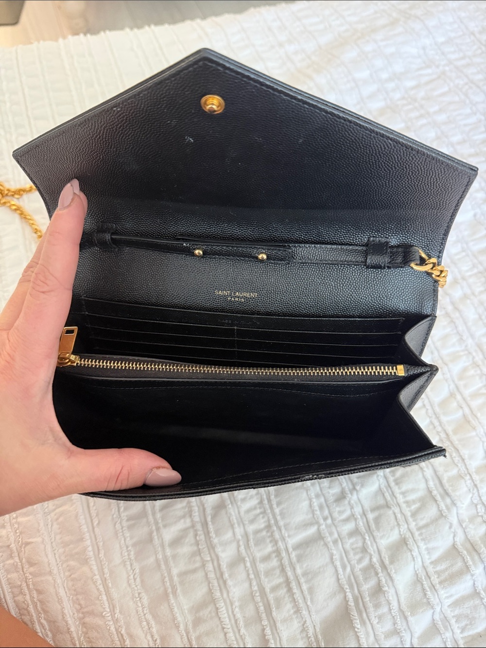Saint Laurent Black Quilted Leather Crossbody with Gold YSL Hardware - Picture 5 of 8